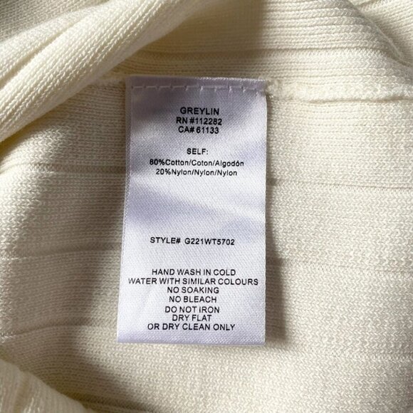 NWT GREYLIN BRUNA SWEATER KNIT SCALLOP TOP IN IVORY WHITE & PINK - S - Picture 9 of 9
